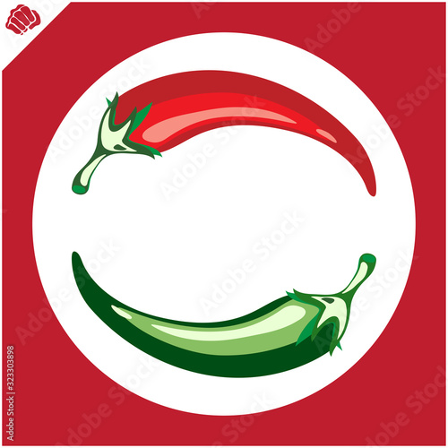 Red hot pepper. Vector. Eps.