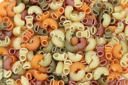 background of colored pasta
