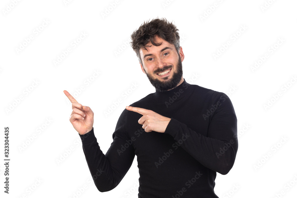 Young man in black Young man in black