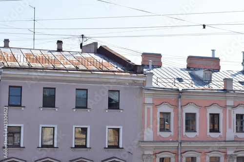 roofs of old houses Saint Petersburg