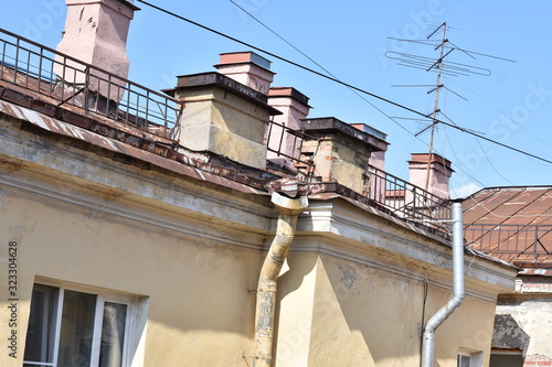 roofs of old houses Saint Petersburg