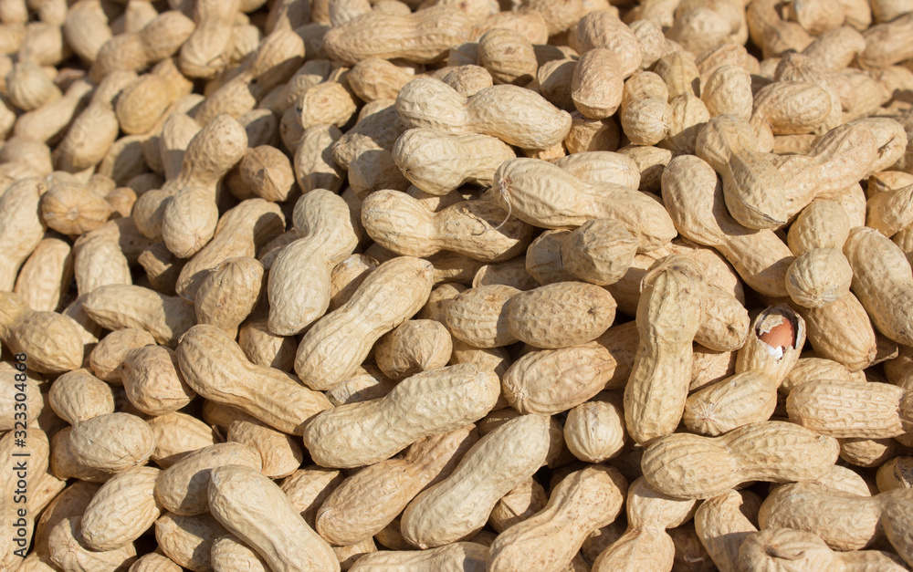 Peanuts in shell sold on the street, free space Peanuts in shell sold on the street, free space