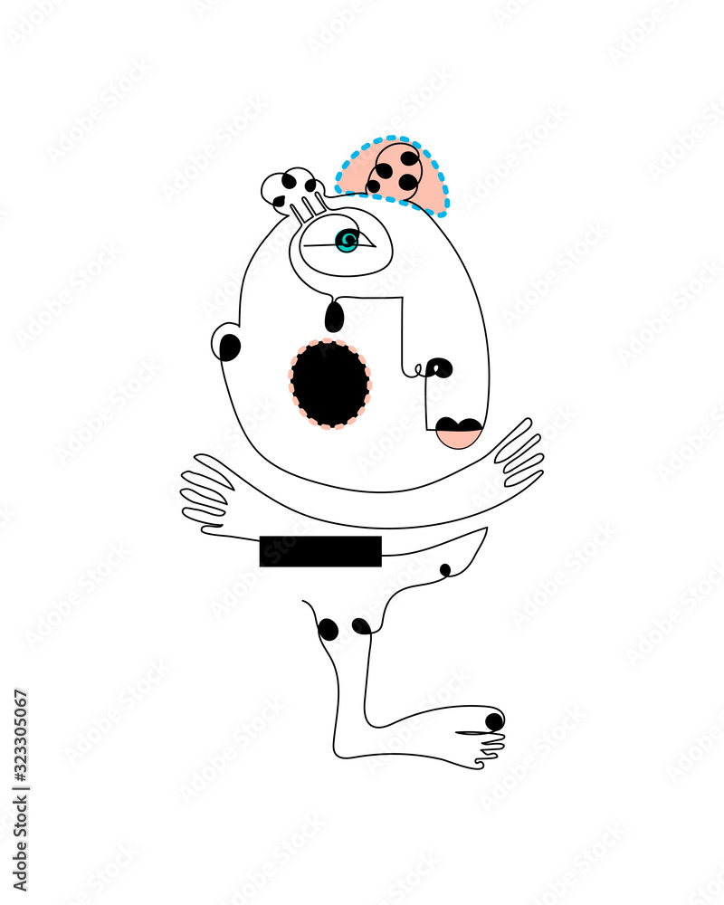 Abstract Face Of Man One Line Continuous Drawing Modern Continuous Abstract Face Of Man One Line Continuous Drawing Modern Continuous