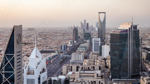 Top view of the city of Riyadh, Saudi Arabia
