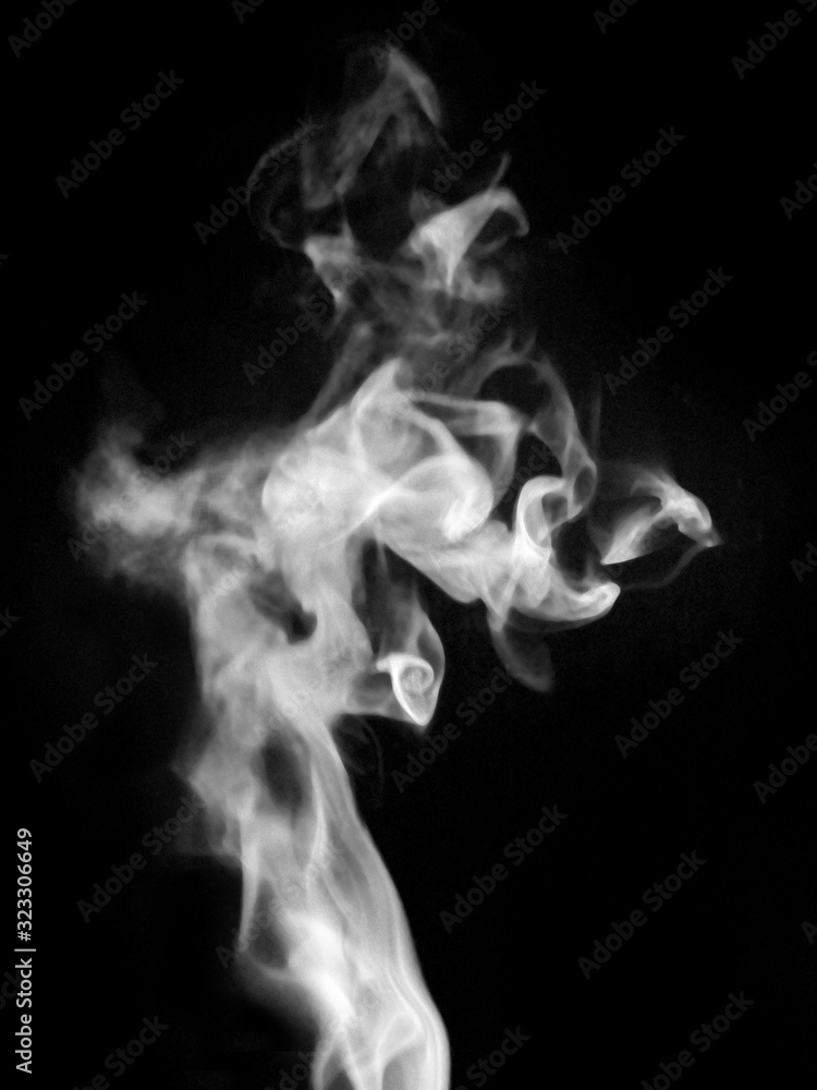 Smoke or steam on black isolated background for insertion image in overlay mode_ Smoke or steam on black isolated background for insertion image in overlay mode_