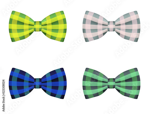 Colorful bow tie set. vector illustration