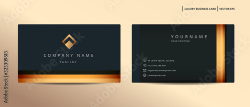 Luxury design business card with gold style minimalist template