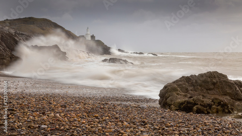 Storm Ciara hits the rocky coastline of Bracelet Bay on the Gower peninsula in Swansea, South Wales, UK