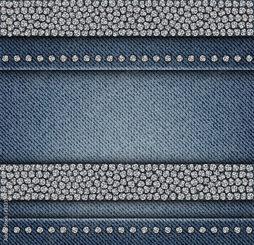 Denim stripes with sequins