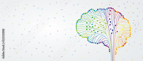 Abstract human brain. Artificial intelligence technology. Science background