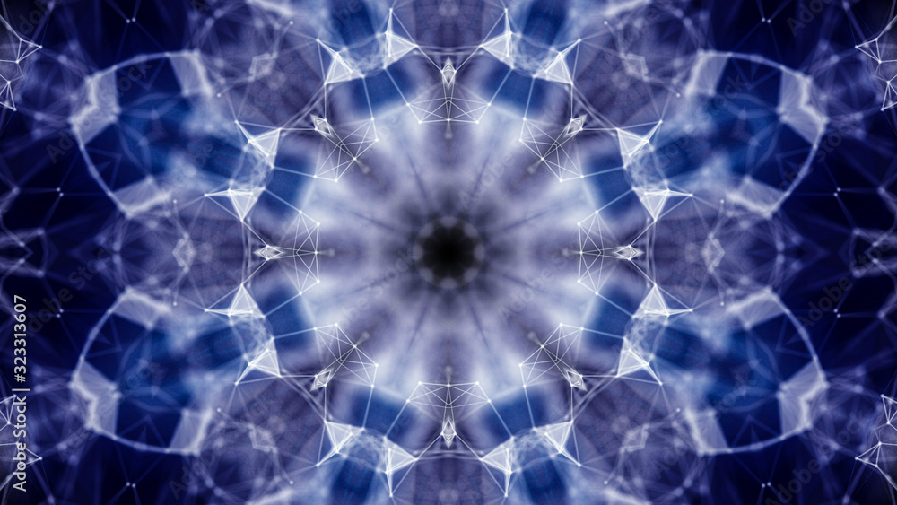 abstract blue-black kaleidoscope pattern. 3d render illustration abstract blue-black kaleidoscope pattern. 3d render illustration