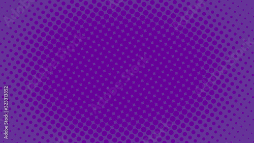 Bright purple and violet pop art background in retro comic style with halftone dotted design, vector illustration eps10