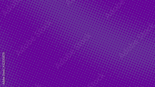 Purple pop art retro background with halftone polka dots in comic style, vector illustration template eps10