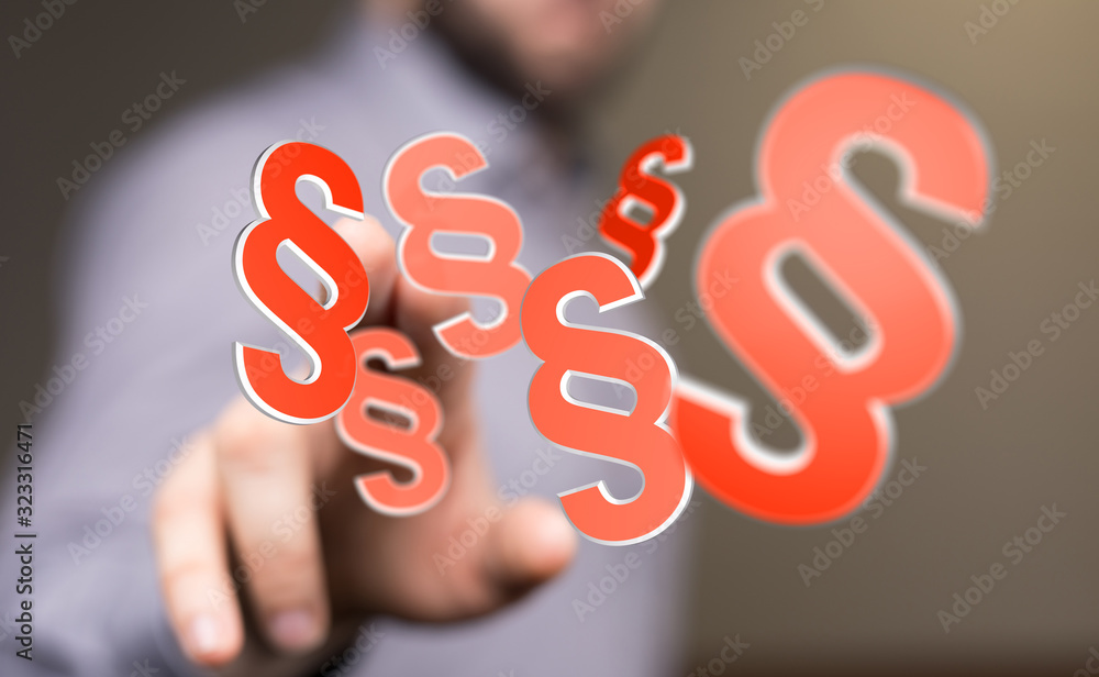 symbol paragraph law sign digital in hand symbol paragraph law sign digital in hand