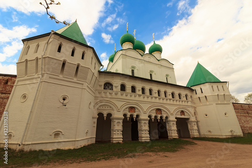 Wall and Entrance to of ancient russian Monastery of Sts Boris and Gleb near Rostov the Great Ancient walls of the Monastery of Saints Boris and Gleb. Borisoglebsky, Yaroslavl Oblast, Russia photo