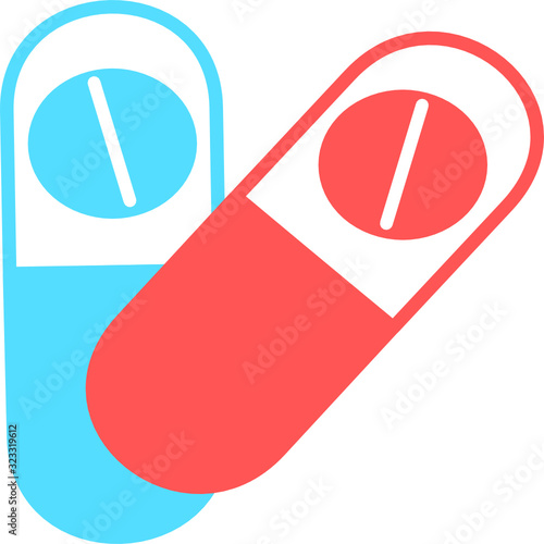 Medical pill. Medicine, pharmacy, hospital set of drugs. Medication, pharmaceutics concept. Vector illustration. Drugs flat icons: pills, capsules. healthcare medicine icon