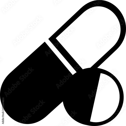 Medical pill. Medicine, pharmacy, hospital set of drugs. Medication, pharmaceutics concept. Vector illustration. Drugs flat icons: pills, capsules. healthcare medicine icon