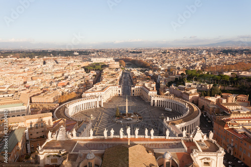 Saint Peter square aerial view, Vatican city