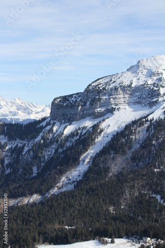 Photography that is showing the Chartreuse mountain during the winter season (Col de Porte)