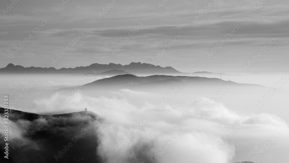 Mountain landscape. Mount Grappa panorama, Italian alps Mountain landscape. Mount Grappa panorama, Italian alps