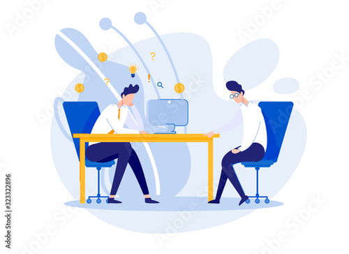 Discontented Office Boss, Lecturing Lazy Employee. Frustrated Worker, Fed Up with Despotic and Willful Chief, Thinking About Finding New Job with Better Salary. Hopeless Trainee, Being Fired.