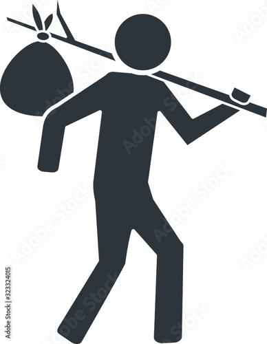 Bindle icon, vector line illustration