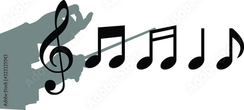 choir guide music, vector illustration