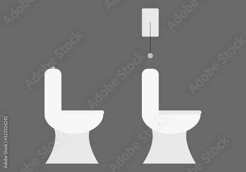 Retretes de diferentes formas sobre fondo negro.