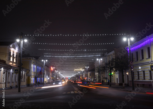 Old city street at night. Vladimir, Russia. © orininskaya