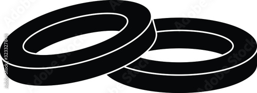 Rubber seal, vector line illustration