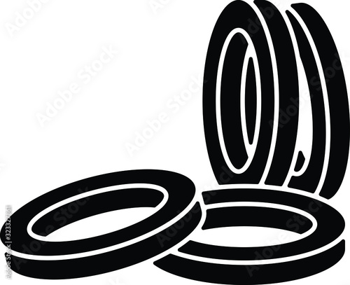 Rubber seal, vector line illustration