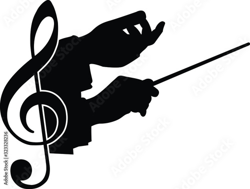 choir guide music, vector illustration