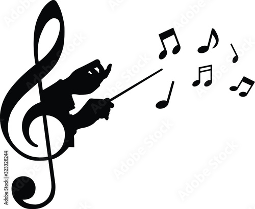 choir guide music, vector illustration