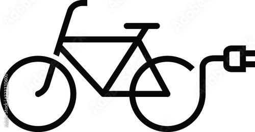 electric bicycle icon, vector illustration