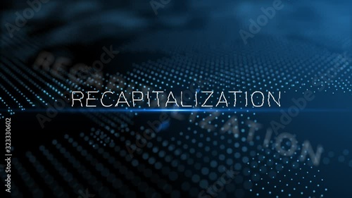 Recapitalization modern intro text 3D animation with lens flare and depth of field focus blur photo