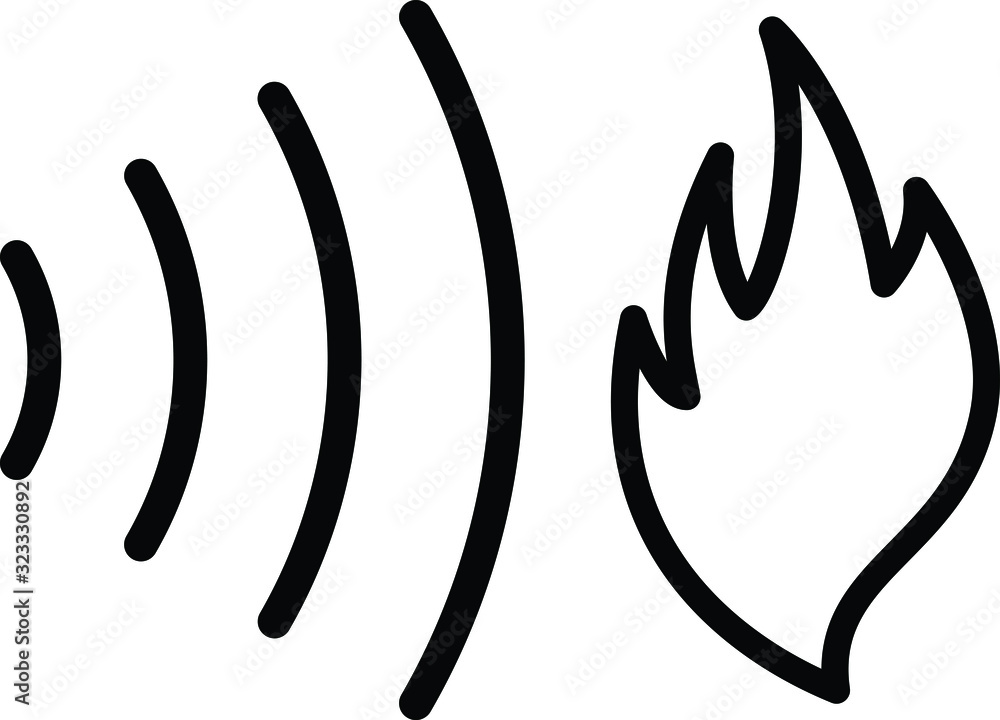 fire sensor icon, vector illustration