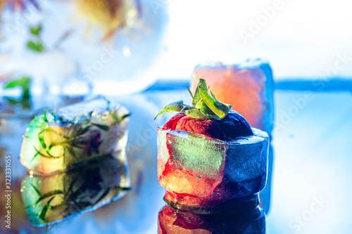 Fototapeta Naklejka Na Ścianę i Meble -  Colourful Abstract Avantgarde Iced Dessert