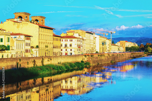 Embankment of Arno River in Florence photo