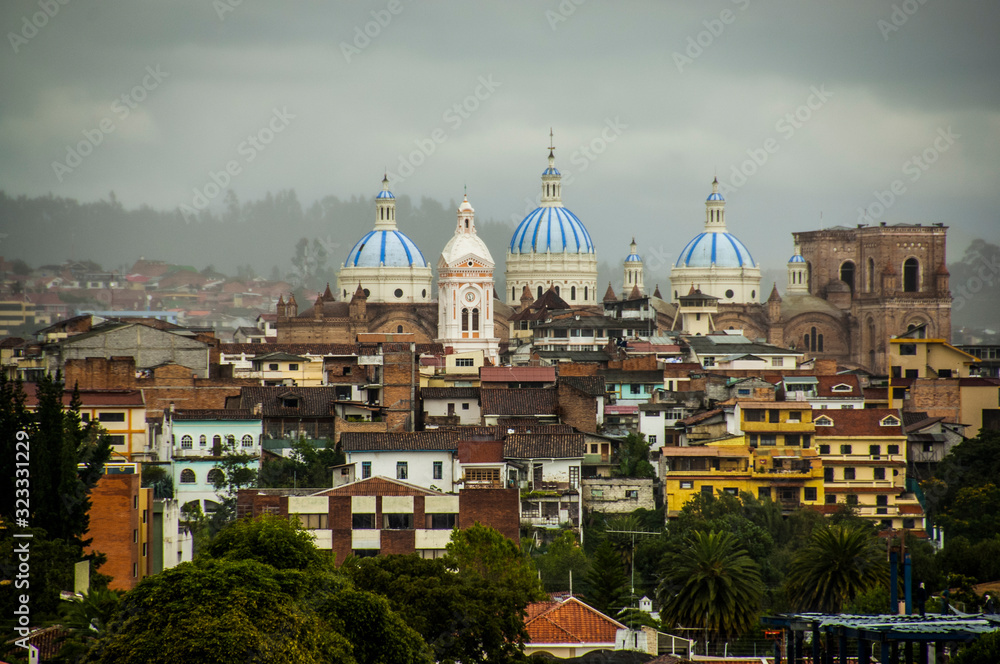 Church Domes in Cuenca, Ecuador
