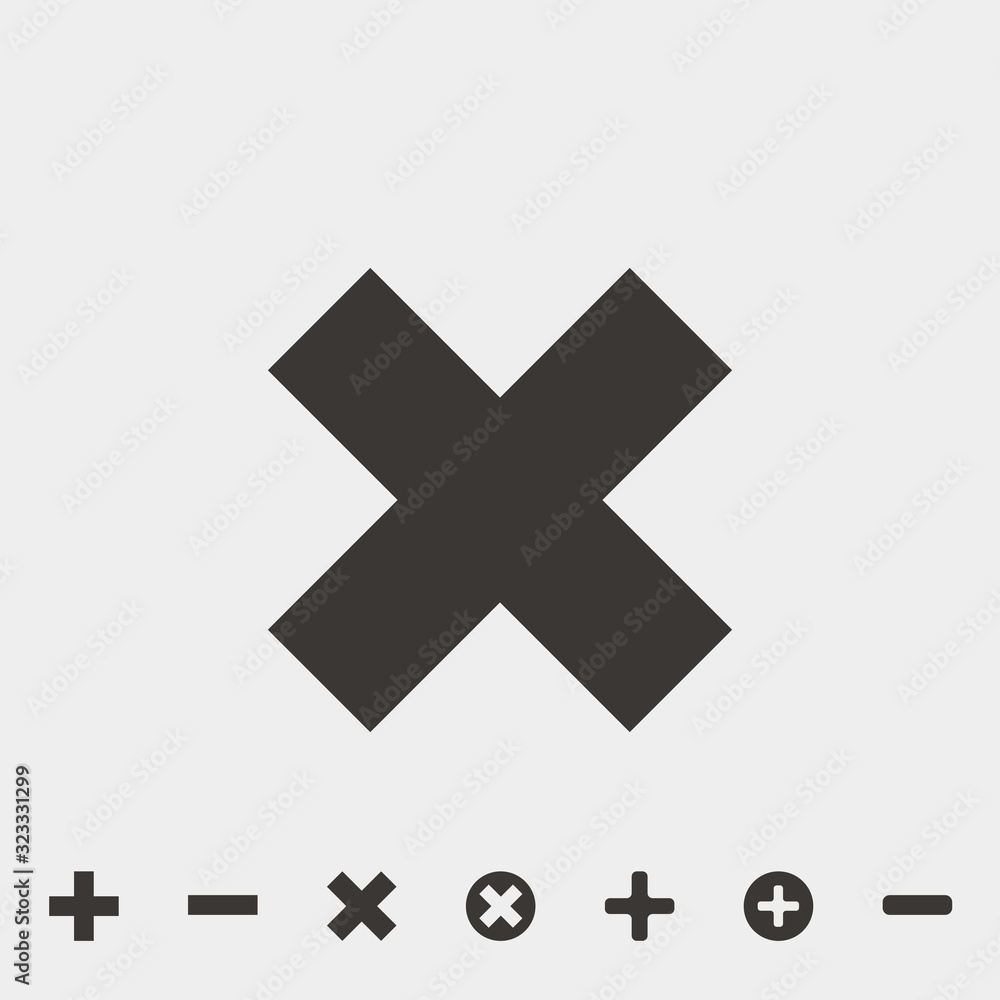 Obraz premium cross cancel icon vector illustration and symbol for website and graphic design