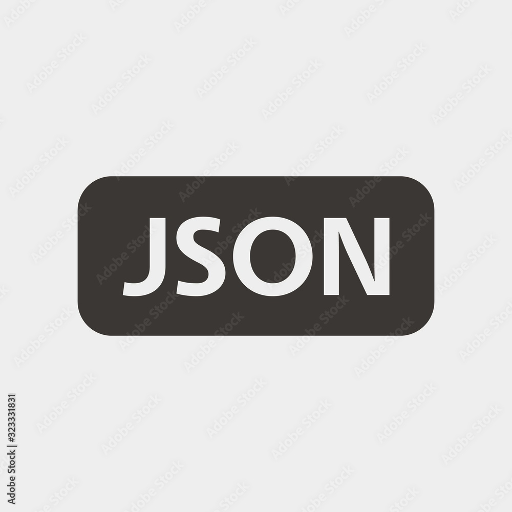 JSON icon vector illustration and symbol for website and graphic design JSON icon vector illustration and symbol for website and graphic design