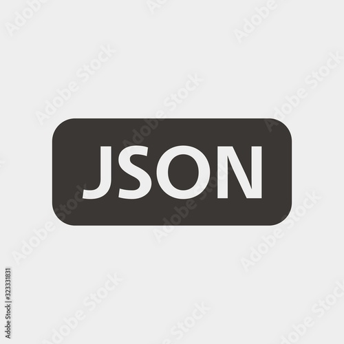 JSON icon vector illustration and symbol for website and graphic design
