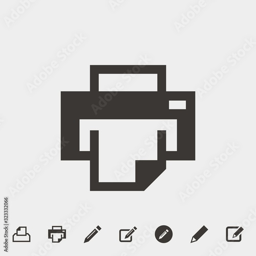 printer icon vector illustration and symbol for website and graphic design