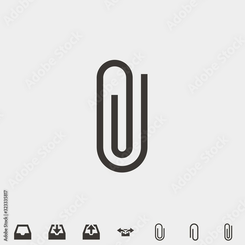 paperclip icon vector illustration and symbol for website and graphic design