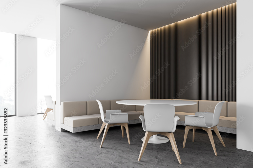 Fototapeta premium White and black cafe corner with sofa