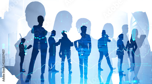Photography Partnership concept, business people in city