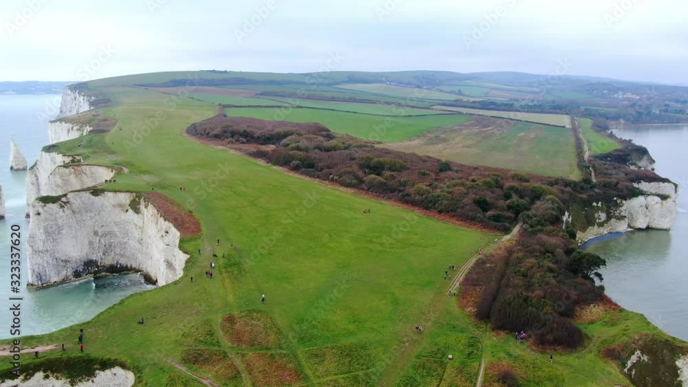 Old Harry Rocks in England - aerial view -aerial photography Old Harry Rocks in England - aerial view -aerial photography