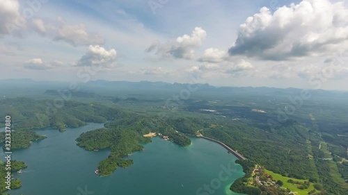 Wallpaper Mural Aerial panorama view on Cheow Lan Lake, Khao Sok National Park in southern Thailand, 4k Torontodigital.ca