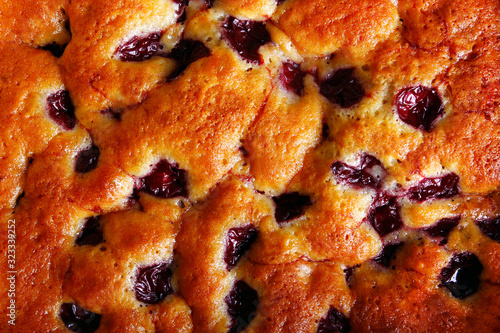 Pie with cherries texture