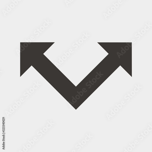 2 way road icon vector illustration and symbol for website and graphic design
